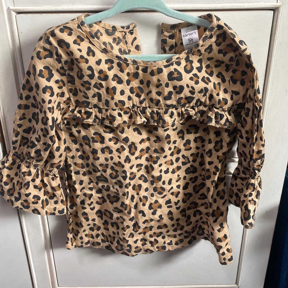 5/$25 Carters Girls leopard print top
